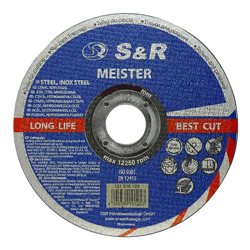 Круг отрезной по металлу и нержавеющей стали S&R Meister A 46 S BF 115x1,2x22,2