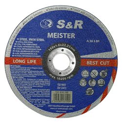 Круг отрезной по металлу и нержавеющей стали S&R Meister A 36 S BF 150x1,6x22,2