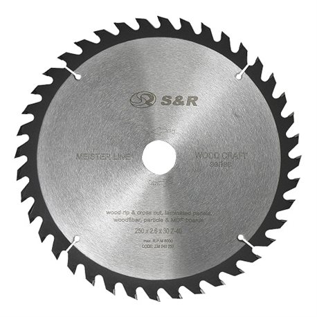 Диск пильный S&R Meister Wood Craft 250х30х2,6 мм 40 зуб