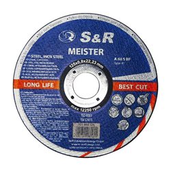 Круг отрезной по металлу и нержавеющей стали S&R Meister A 60 S BF 125x0,8x22,2