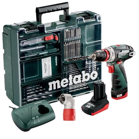 Дрель-шуруповерт аккумуляторный Metabo PowerMaxx BS Quick Pro Set c комплектом принадлежностей