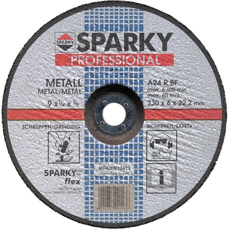 Диск SPARKY 20009565304 шлифовальный по металлу d 230 мм\ A 24 R \190307 (1 шт.)\ 230x6x22.2