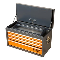 Шкаф для инструмента NEO, 4 ящика, 605x316x386мм, металлический ложемент, центральный замок, масса 27 кг