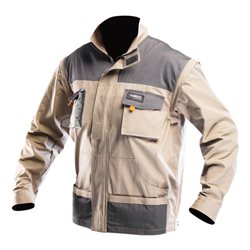 Куртка рабочая 2 в 1, 180 г/м2, ISO, L/52, усиленная, отстегивающиеся рукава, сертификат CE, EN ISO 13688:2013